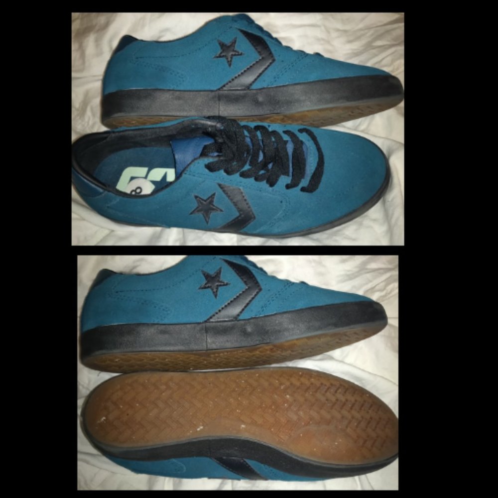 Converse Checkpoint Pro OX Shoes Midnight Turquoise/ Black Suede Mens Sz 8